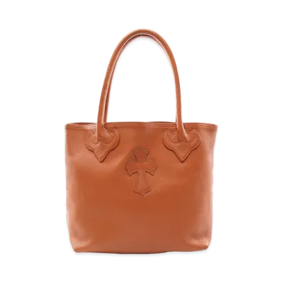 Chrome Hearts 1 Cemetery Cross Patch FS Tote "Light Brown"