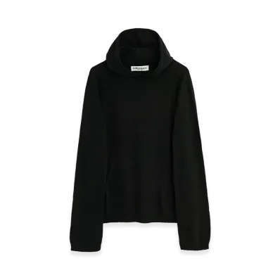 OUR LEGACY Knitted Hoodie "Almost Black Refined Silk"