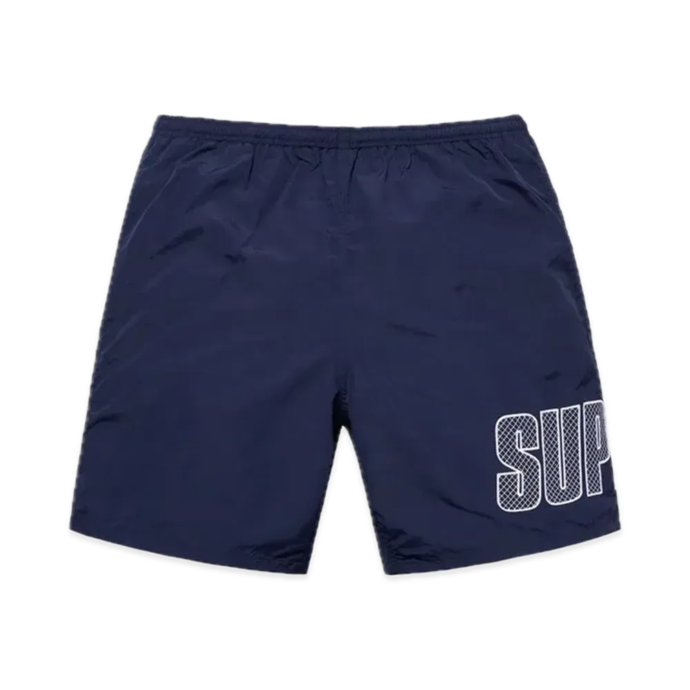 Supreme Logo Applique Water Short "Navy"