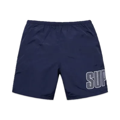 Supreme Logo Applique Water Short "Navy"