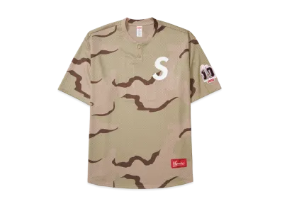 Supreme Shop S Logo Baseball Henley "Desert Camo - Paris"