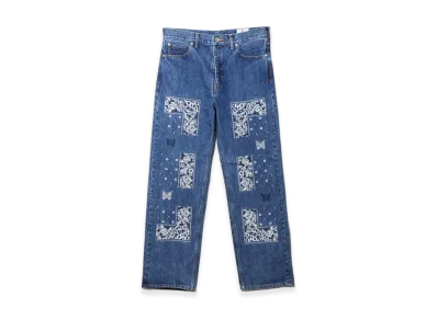 NEEDLES x NOMARHYTHM TEXTILE Bandana EMB. Denim Pant "Navy"
