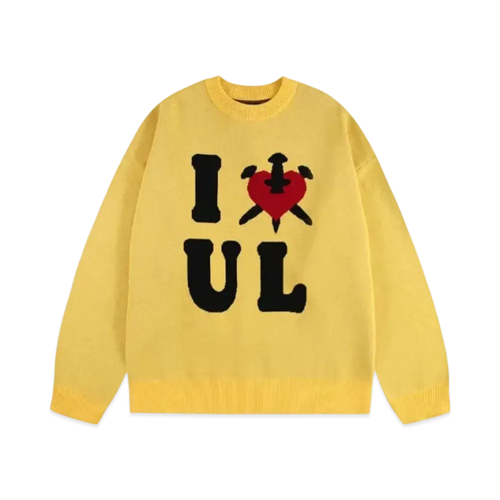 Unknown London I Luv U L Jacquard Knit "Yellow"
