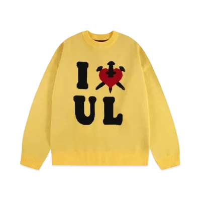 Unknown London I Luv U L Jacquard Knit "Yellow"