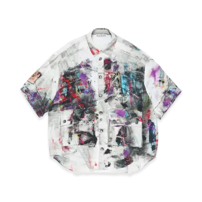 Acne Studios Printed Button-Up Shirt "White Multicolor"