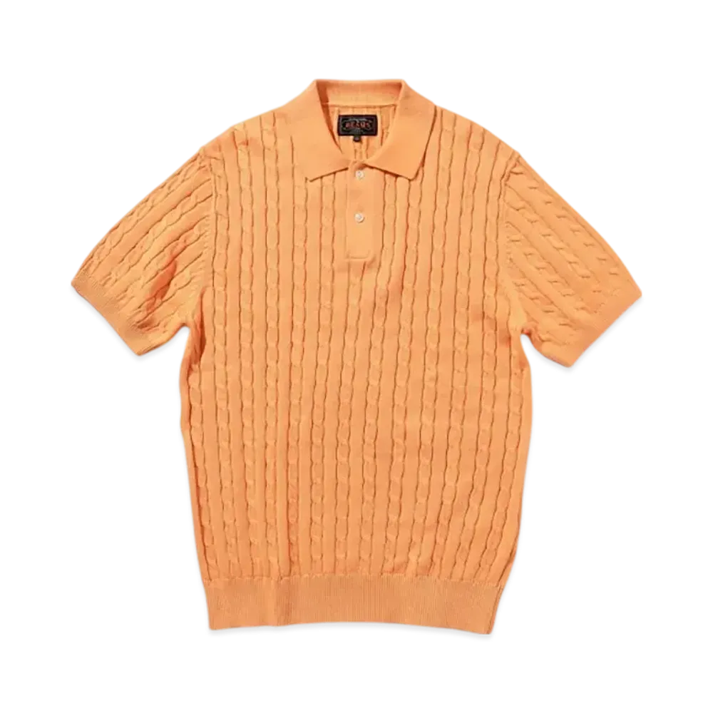 BEAMS Knit Polo Cable "Orange"