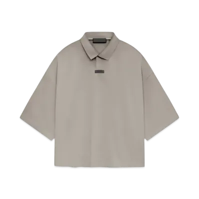 FEAR OF GOD Essentials Women's Pique Cropped Polo "Heather Gray"