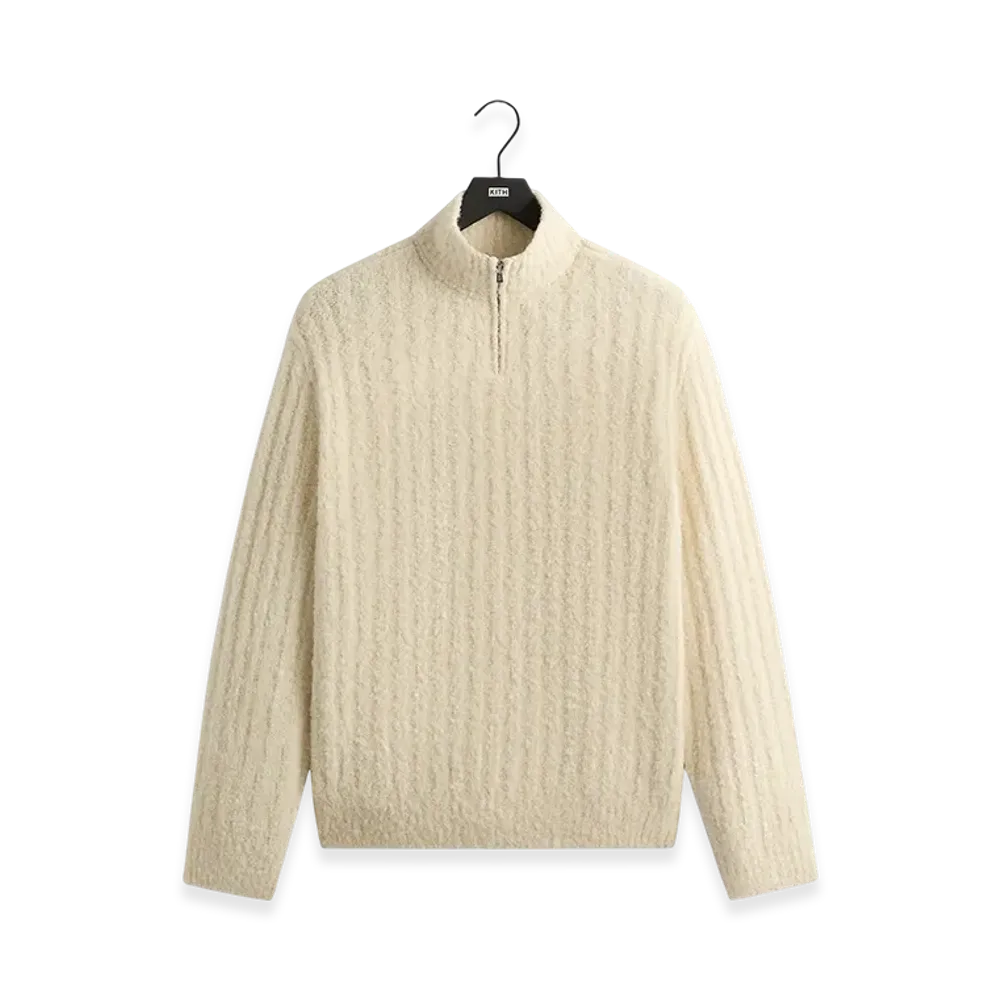 Kith &Kin Boucle Wyatt Quarter Zip "Sandrift"