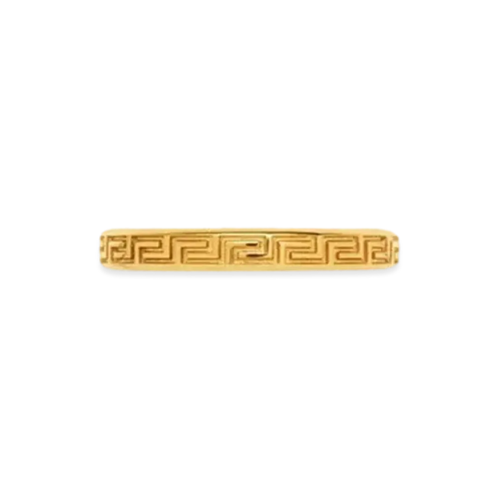 Versace Engraved Greek Key Ring "Gold"