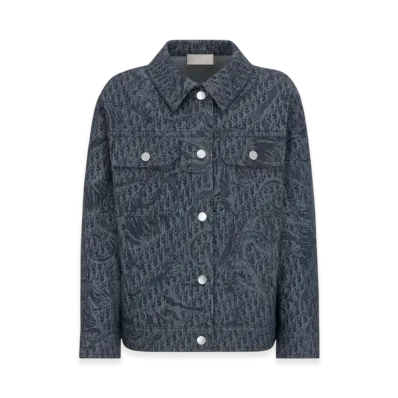 Dior Kids Gabardine Jacket Dior Oblique Cotton "Navy Blue"