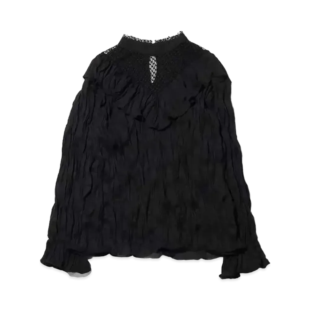 atmos pink Atmos Pink Neck Lace Blouse "Black"