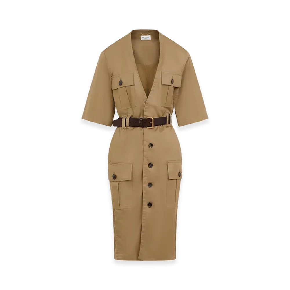 Saint Laurent Women's Dress "Beige"