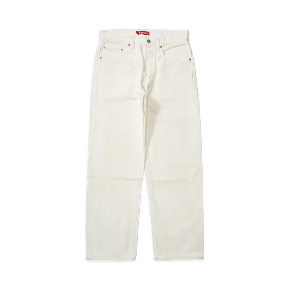 Supreme Distressed Loose Fit Selvedge Jean (26SS) "Washed White"