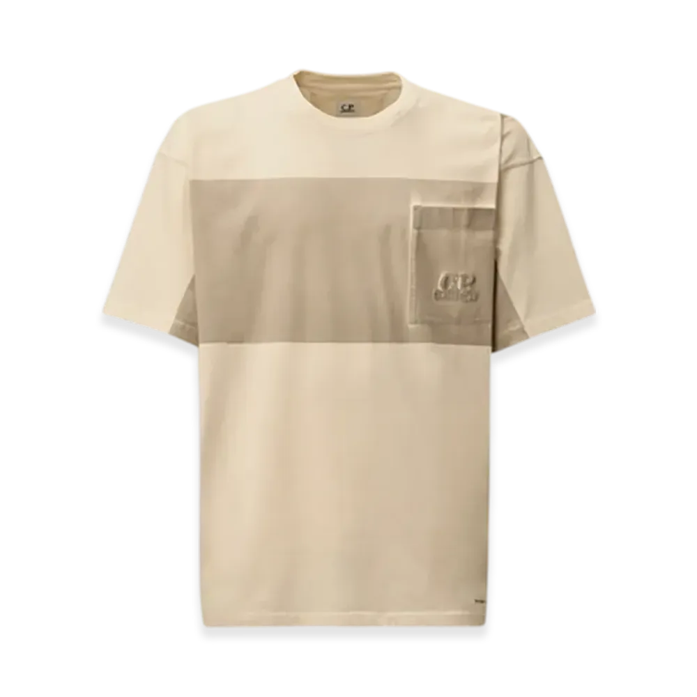 C.P. Company 24/1 Jersey Short Sleeve Printed Chest Pocket T-Shirt "Pistachio Shell Beige"
