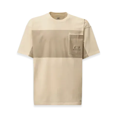 C.P. Company 24/1 Jersey Short Sleeve Printed Chest Pocket T-Shirt "Pistachio Shell Beige"