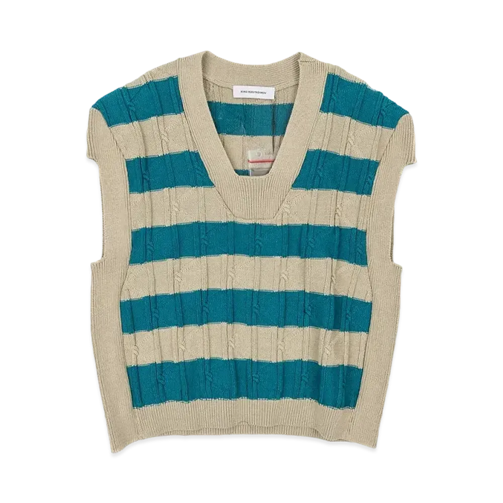KIKO KOSTADINOV Merli Twinset Vest "Beige / Teal Green"