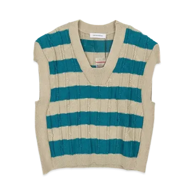 KIKO KOSTADINOV Merli Twinset Vest "Beige / Teal Green"