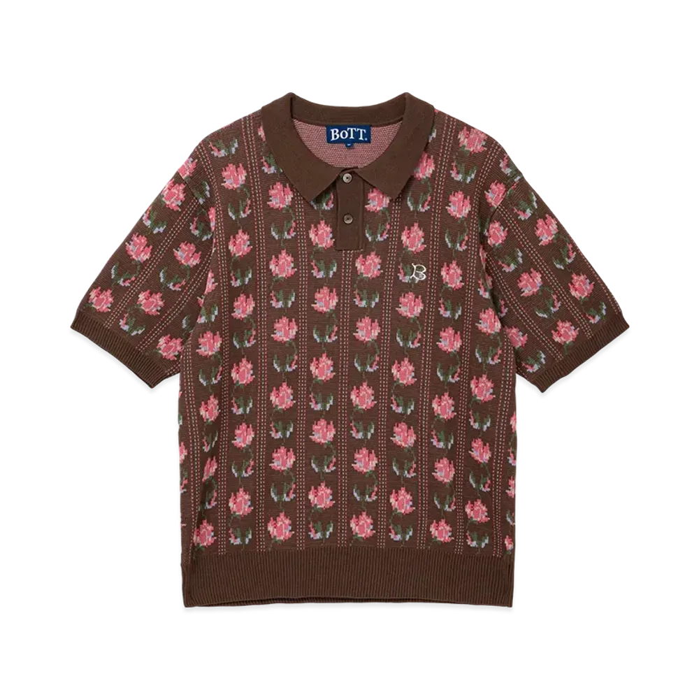BoTT Flower S/S Knit Polo "Brown"
