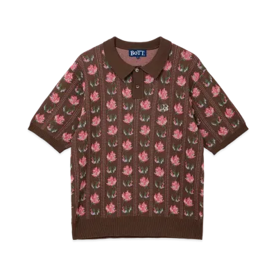 BoTT Flower S/S Knit Polo "Brown"