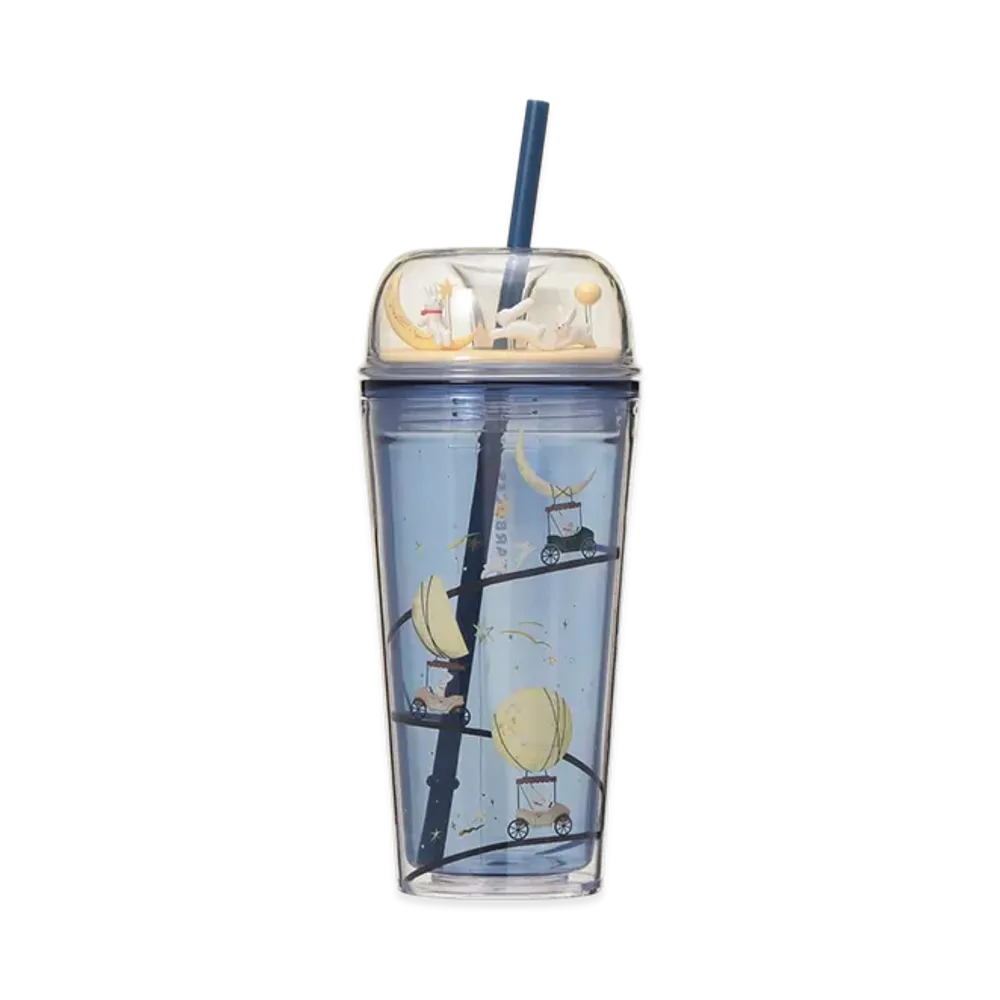 STARBUCKS Autumn Festival 2025 Cold Cup Tumbler with Rabbit Figure 473ml "Night Blue"