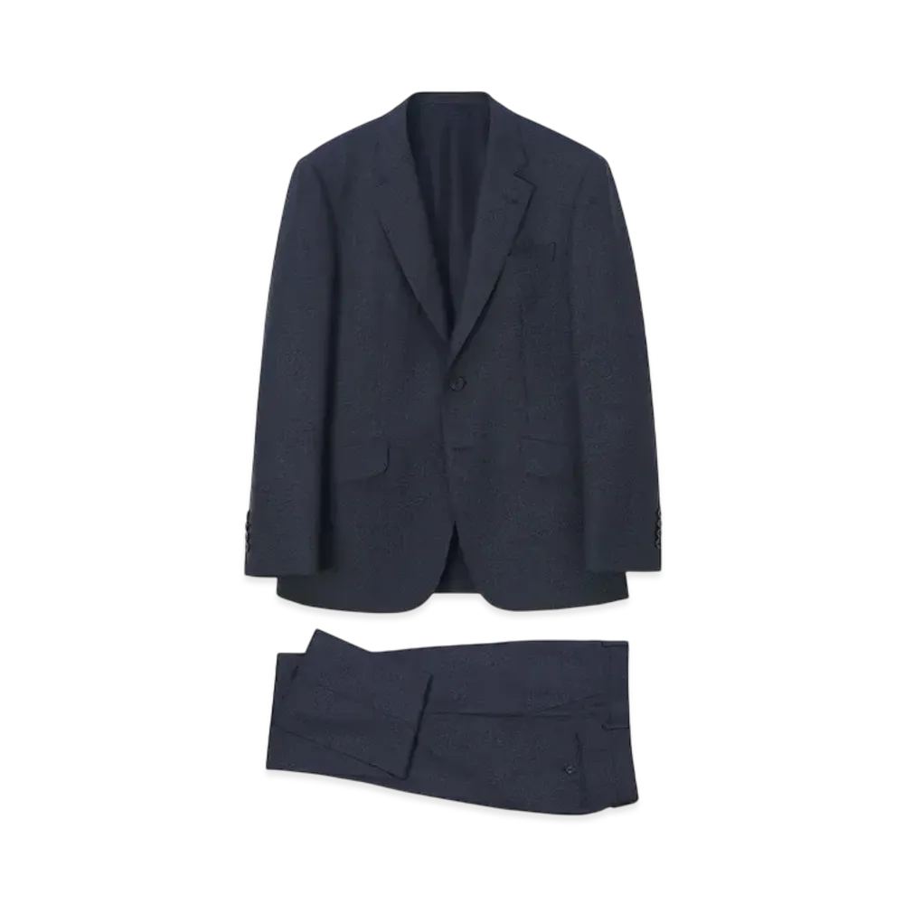 Paul Smith Semi-Plain Wool 2B Suit "Navy"