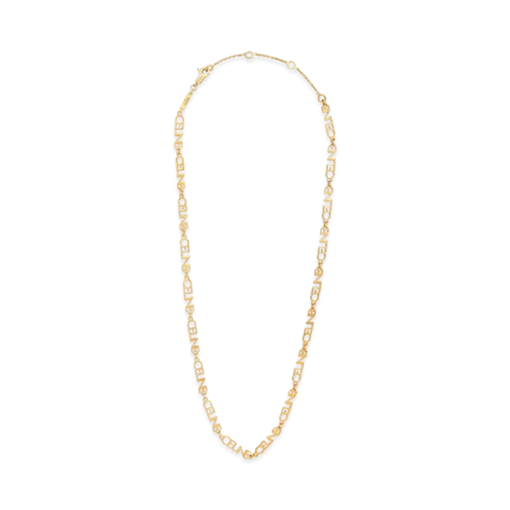 CELINE Multi Logo Necklace In Brass With Gold Finish "Gold"