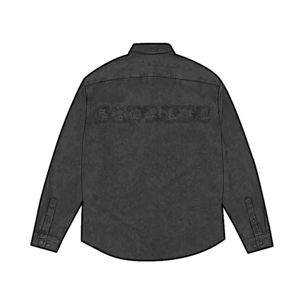 Supreme Applique Denim Shirt "Black"