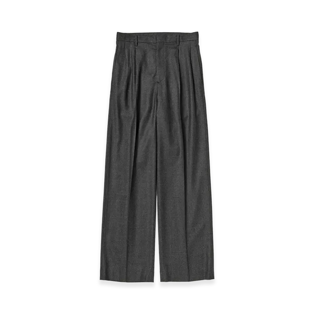 AURALEE Women's Super Light Wool Two-Tuck Slacks "Top Charcoal"