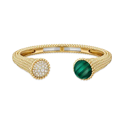Van Cleef & Arpels Perlee couleurs bracelet medium model "18K Yellow gold/Diamond/Malachite"