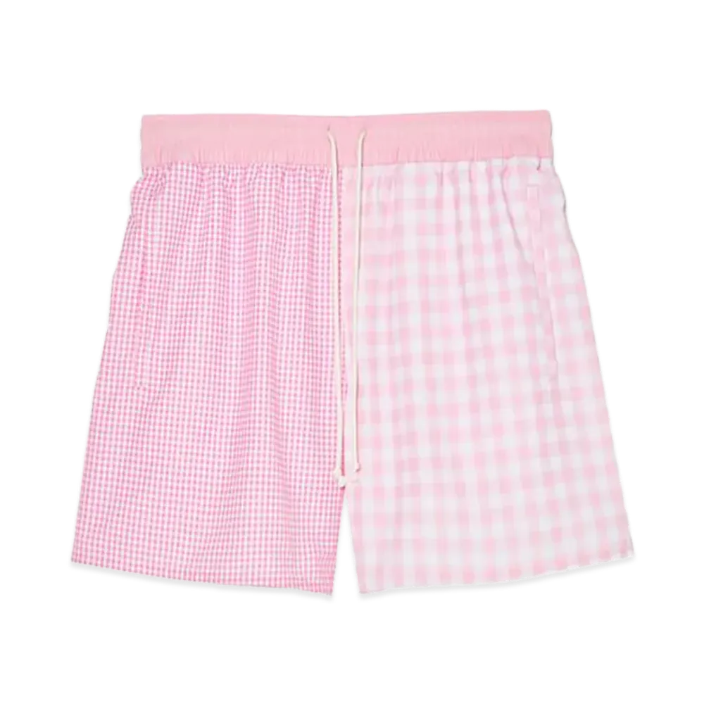 ZARA x Bad Bunny Benito Antonio Check Technical Trunks Swimwear "Pink/White"