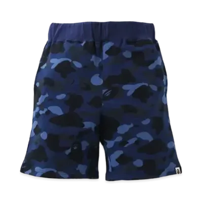 A BATHING APE COLOR CAMO SWEAT SHORTS "Navy"