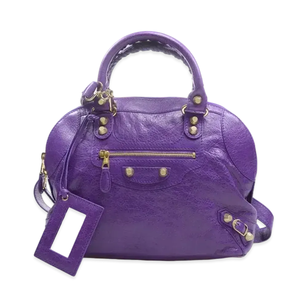 BALENCIAGA Handbag Lambskin "Purple"