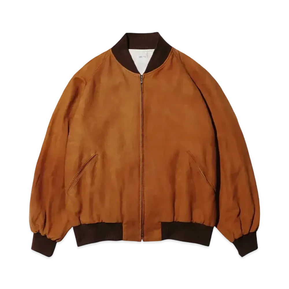 A.PRESSE Vintage Nubuck leather Rib Blouson "Brown"
