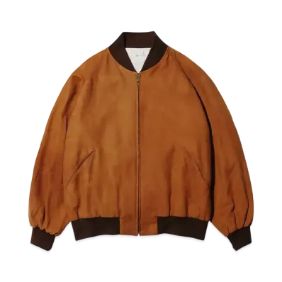 A.PRESSE Vintage Nubuck leather Rib Blouson "Brown"