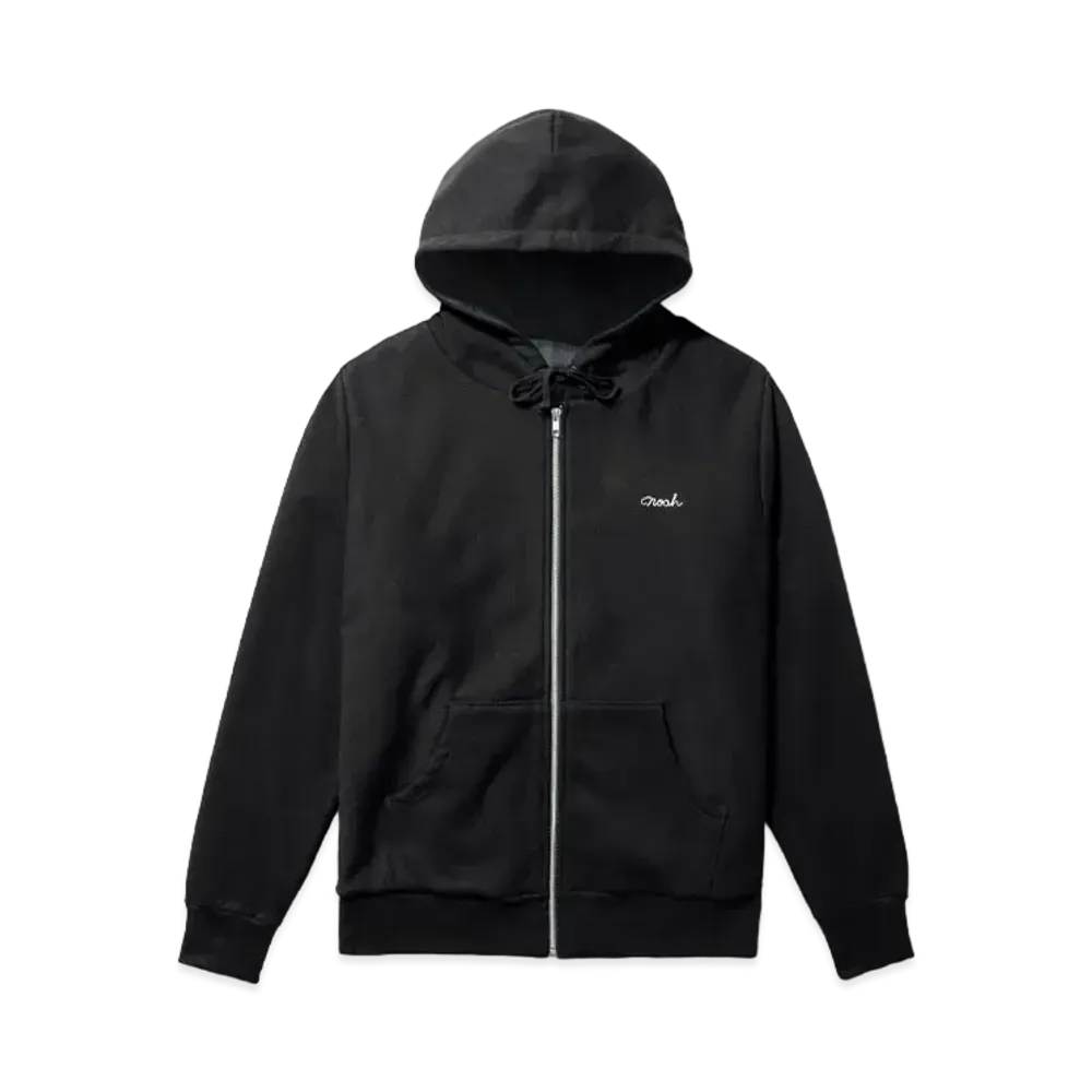Noah Tartan-Lined Zip-Up Hoodie "Black"