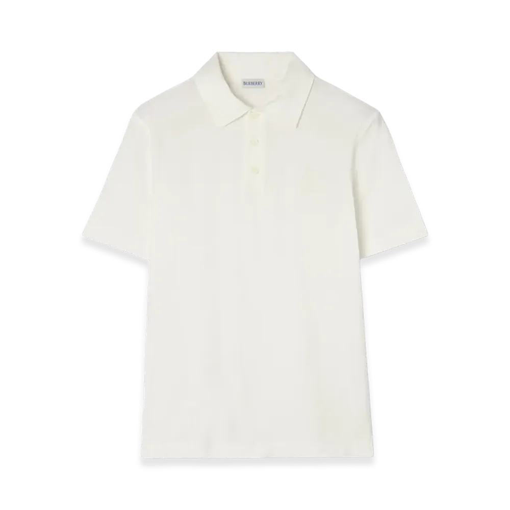Burberry Cotton Polo Shirt "Chalk White"