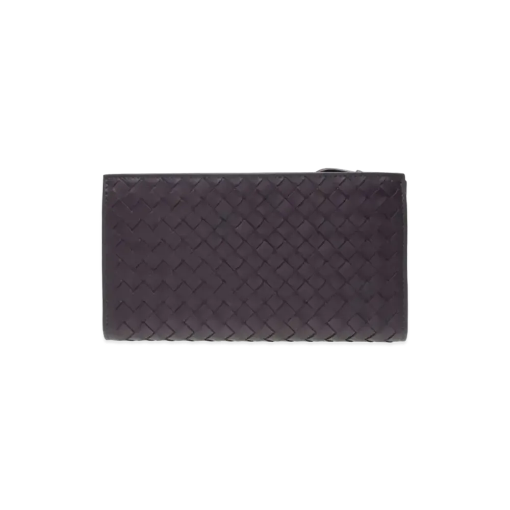 Bottega Veneta Intrecciato Lambskin Long Zipper Button Wallet "Quetsch"