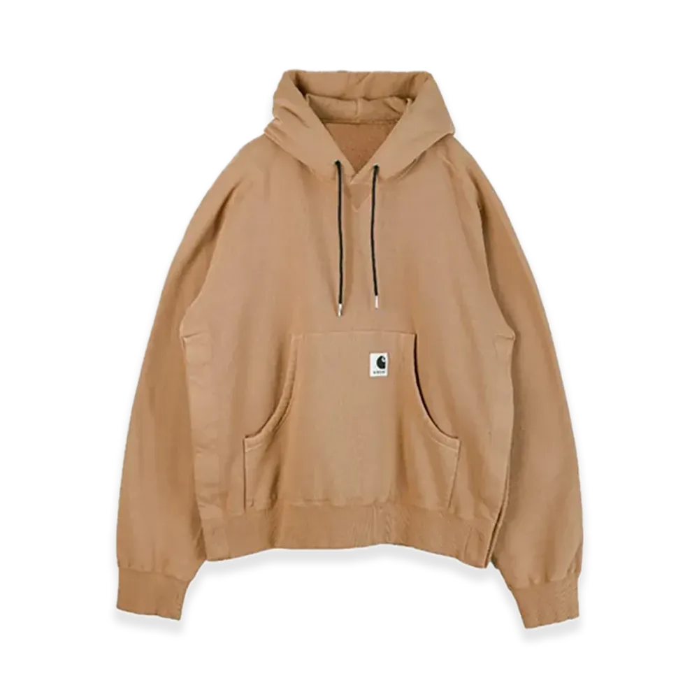 sacai x Carhartt WIP Cotton Jersey Hoodie (ISETAN Shinjuku Exclusive) "Beige"