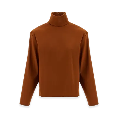 Saint Laurent Women's Structured Shoulder Sweater "Orange"