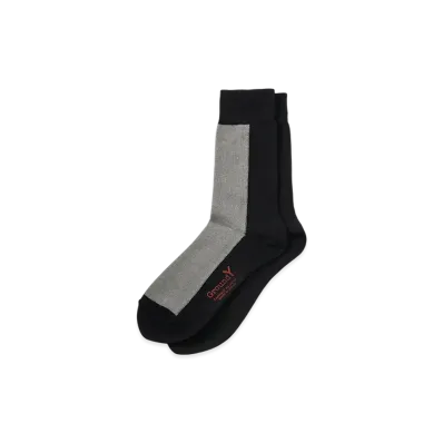 Ground Y Front And Back Two Color Socks "Black/Charcoal"