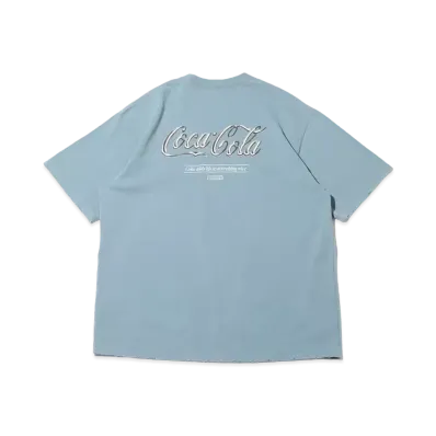 Coca-Cola x atmos Metallic Logo T-shirts "Navy"