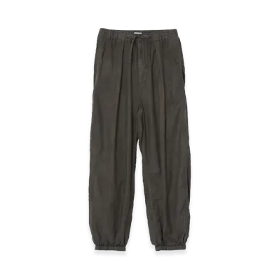 YOKE Cotton Silk Twill Garment-Dyed Easy Pants "Brown"