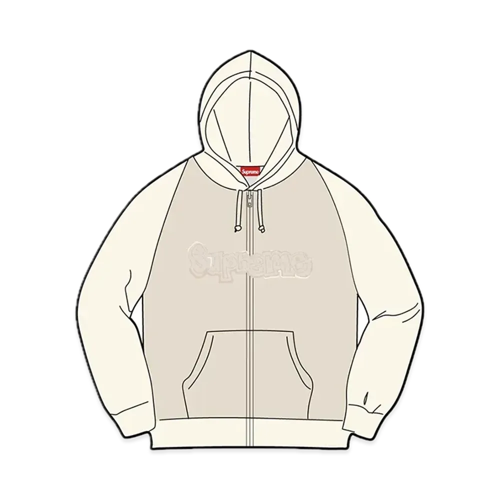 Supreme Gonz Applique Zip Up Hooded Sweatshirt "Natural"