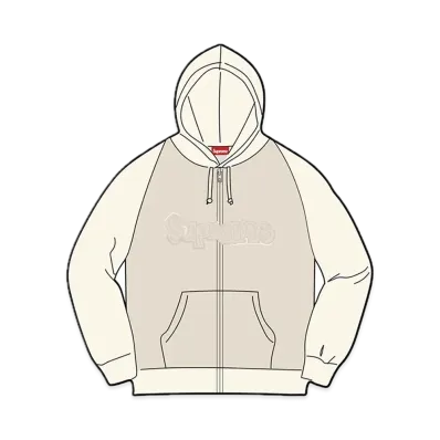 Supreme Gonz Applique Zip Up Hooded Sweatshirt "Natural"