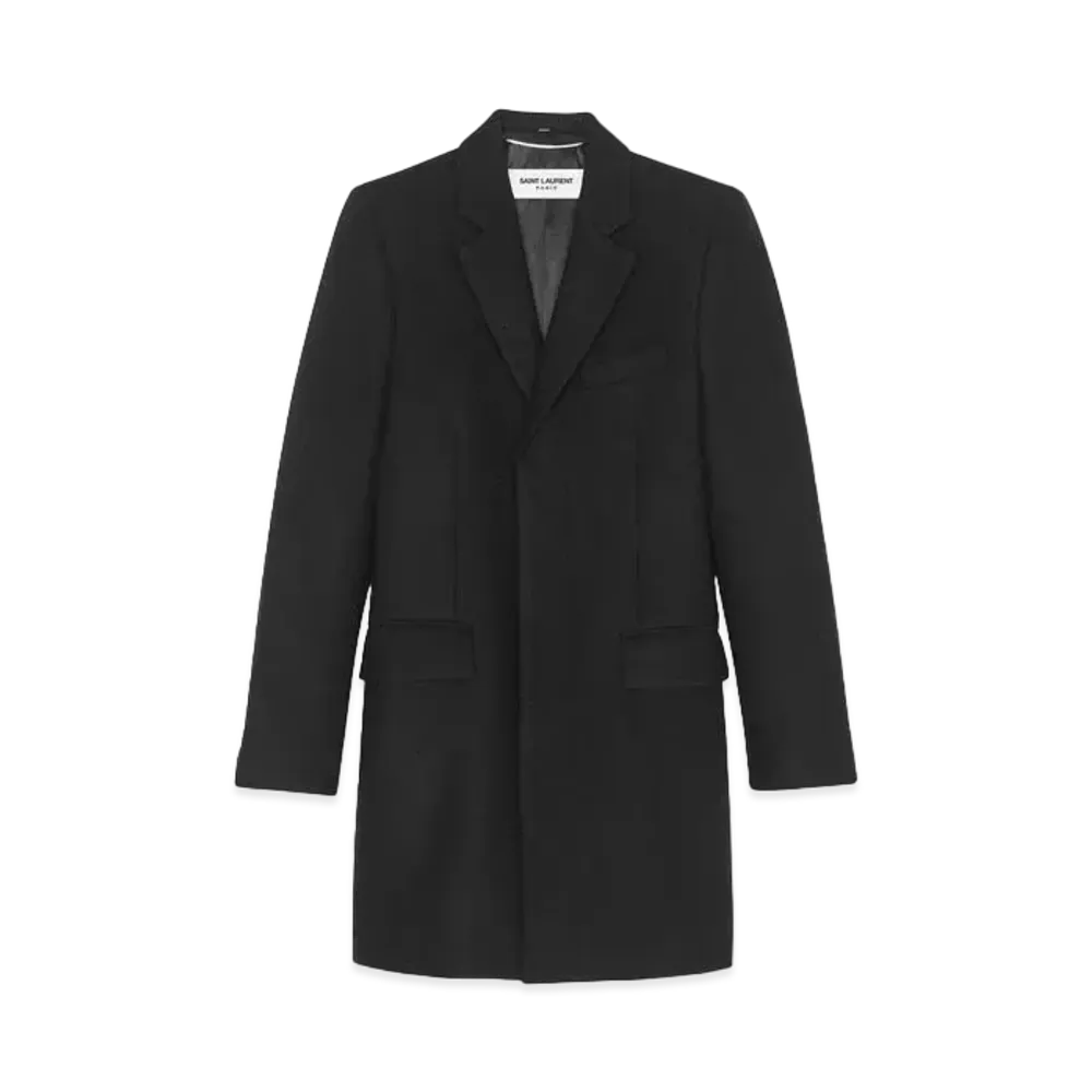 Saint Laurent Tailored Coat In Cashmere Felt "Black"