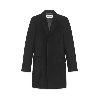 Saint Laurent Tailored Coat In Cashmere Felt "Black"