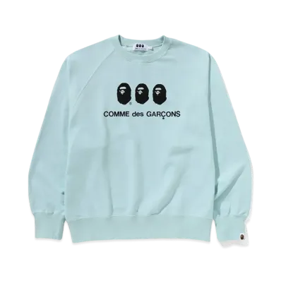A BATHING APE x COMME des GARCONS Crewneck Sweatshirt "Sax"