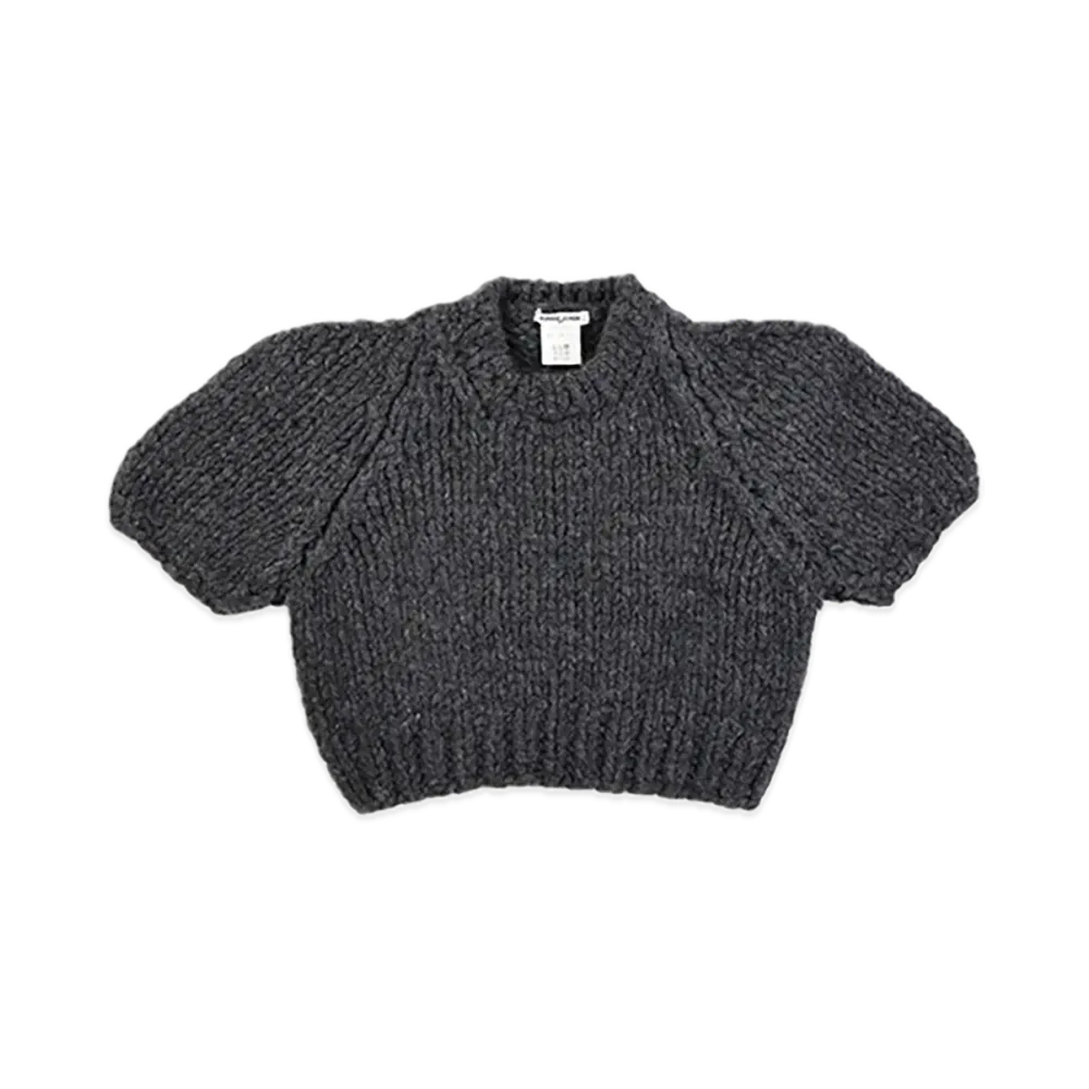 FUMIKA UCHIDA Hand Knitted Short Sleeve Sweater "Charcoal"