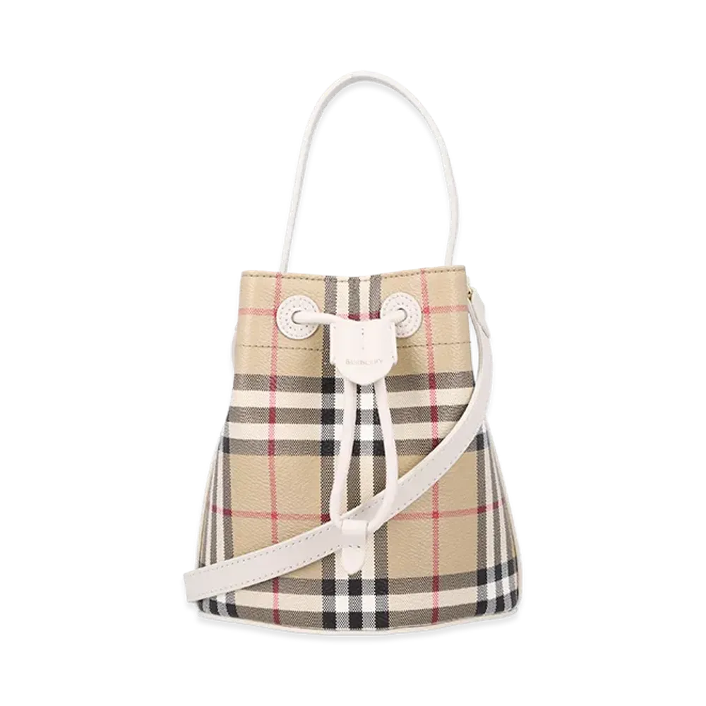 Burberry Women's Printed Canvas Bucket Bag "Beige"