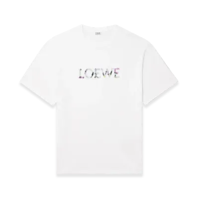 LOEWE Logo Embroidered Cotton Jersey T-Shirt "White"